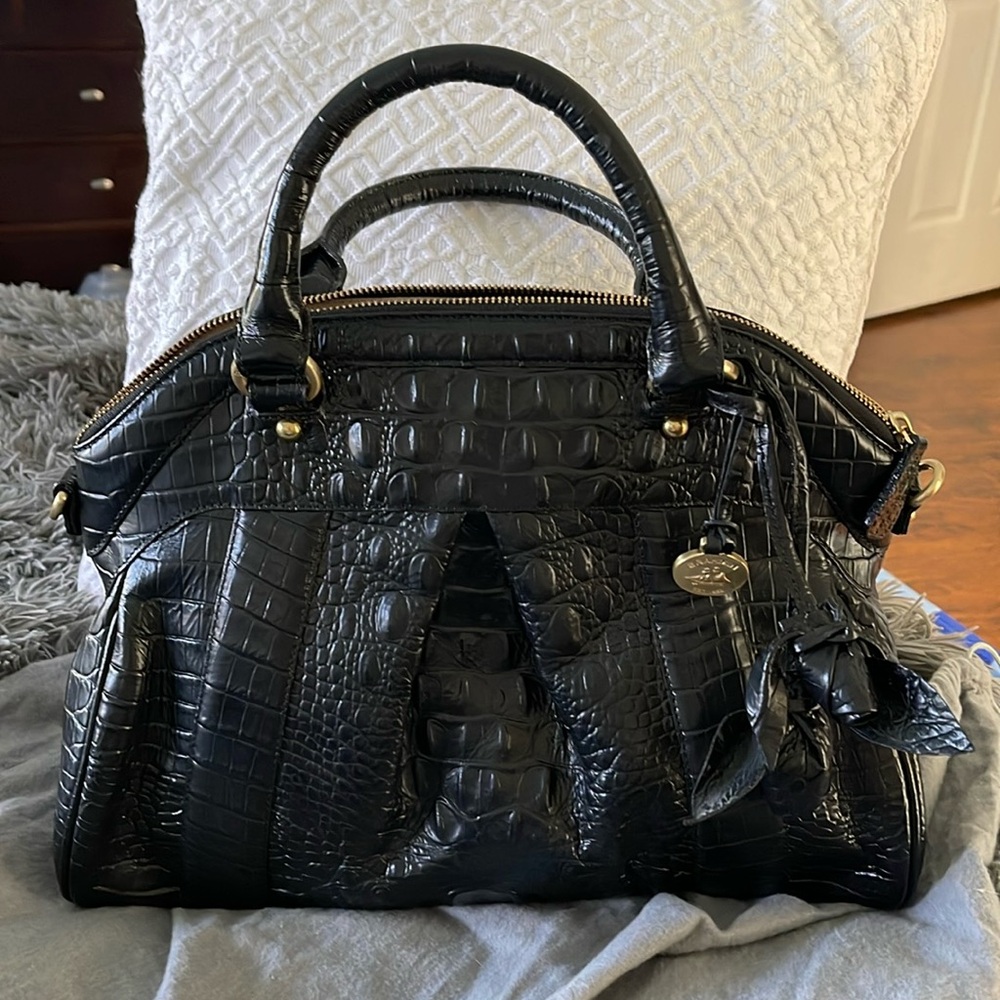 Brahmin 'Louise Rose' Croc Embossed Satchel